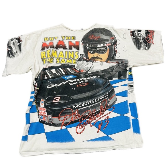 VTG NASCAR 90s Graphic T-Shirt XL No Collar - Picture 4 of 6